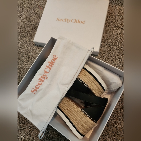 See By Chloé Women's Glyn Ankle Strap Espadrilles Size 8 - Picture 10 of 12